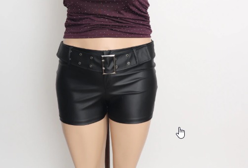 Short cuerina con cierre T4