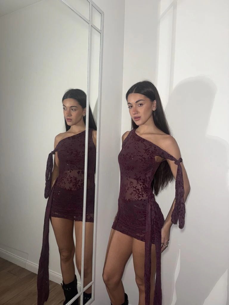 VESTIDO GISEL FLOK BRILLOS